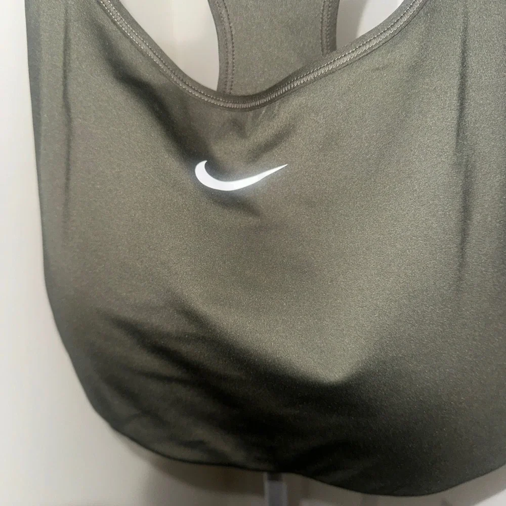 Nike Training Sports Bra Womens 2X Olive Green Racerback Support Activewear - Picture 2 of 5